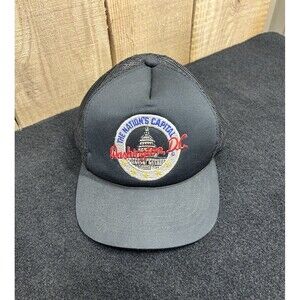 The Nations Capital Washington DC Snapback Adjustable Meshback Trucker Hat Black